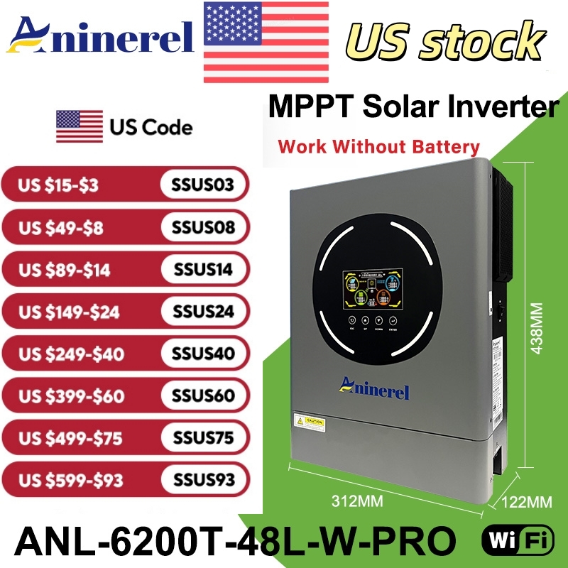 Drone Solar Charger - Aninerel 6.2KW 48V Hybride Omvormer 220V