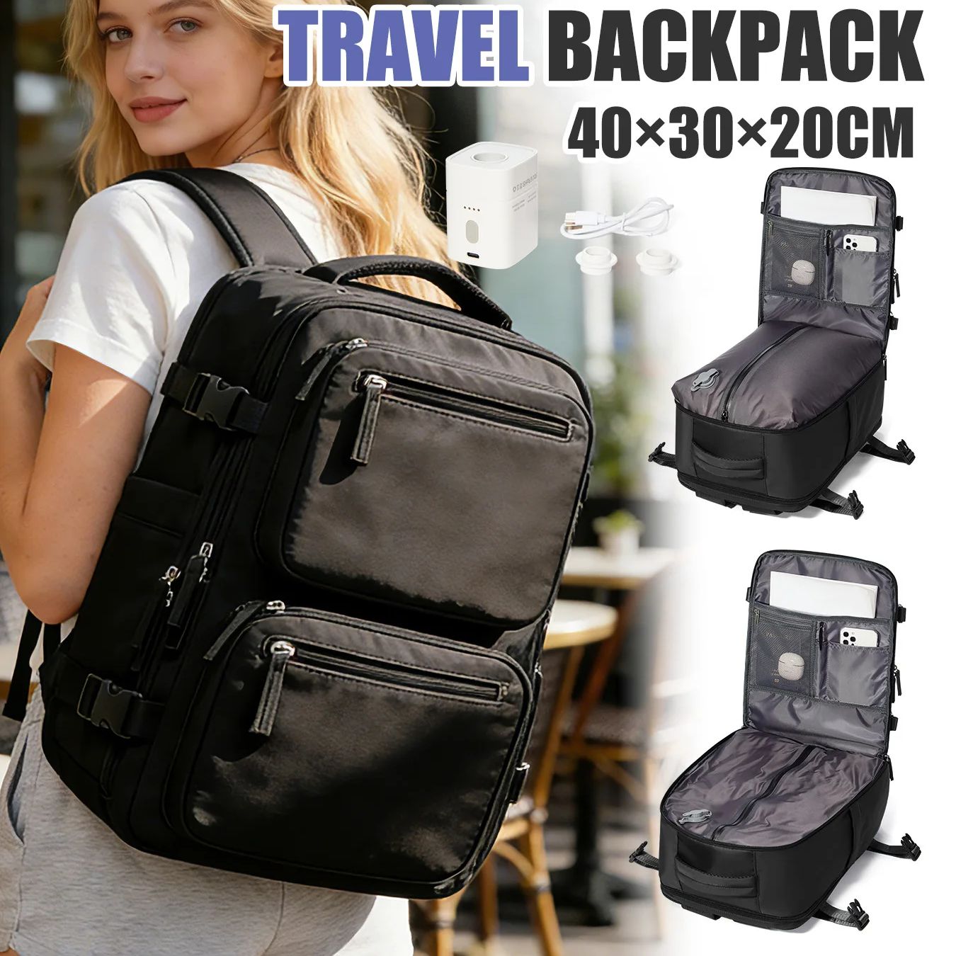 Drone Backpack - Damesrugzak Vacuümrugzak met pomp Handbagage 40x30x20
